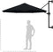 vidaXL - Wandparasol - met - metalen - paal - 300 - cm - zwart