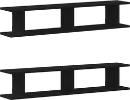 vidaXL - Wandplanken - 2 - st - 105x18x20 - cm - spaanplaat - zwart - eikenkleurig