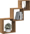 vidaXL - Wandplanken - kubus - 68x15x68cm - bewerkt - hout - artisanaal - eikenkleur