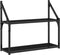 vidaXL - Wandrek - 2-laags - 60x21x51 - cm - bewerkt - hout - zwart