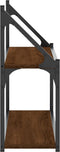 vidaXL - Wandrek - 2-laags - 80x21x51 - cm - bewerkt - hout - bruin - eikenkleur