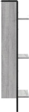 vidaXL - Wandrek - 3-laags - 30x25x100 - cm - bewerkt - hout - grijs - sonoma - eiken