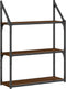 vidaXL - Wandrek - 3-laags - 60x21x78,5 - cm - bewerkt - hout - bruin - eikenkleur