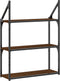 vidaXL - Wandrek - 3-laags - 60x21x78,5 - cm - bewerkt - hout - bruin - eikenkleur