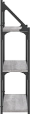 vidaXL - Wandrek - 3-laags - 60x21x78,5 - cm - bewerkt - hout - grijs - sonoma