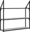 vidaXL - Wandrek - 3-laags - 80x21x78,5 - cm - bewerkt - hout - grijs - sonoma