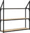 vidaXL - Wandrek - 3-laags - 80x21x78,5 - cm - bewerkt - hout - sonoma - eikenkleurig