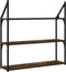 vidaXL - Wandrek - 3-laags - 80x21x78,5 - cm - bewerkt - hout - gerookt - eikenkleurig