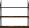 vidaXL - Wandrek - 3-laags - 80x21x78,5 - cm - bewerkt - hout - gerookt - eikenkleurig