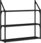 vidaXL - Wandrek - 3-laags - 80x21x78,5 - cm - bewerkt - hout - zwart