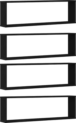 vidaXL - Wandrekken - Kubusvormige - 4 - st - 100x15x30 - cm - spaanplaat - zwart
