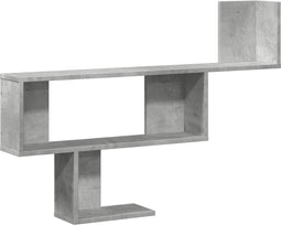 vidaXL - Wandschap - 100x15x70 - cm - bewerkt - hout - betongrijs