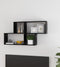 vidaXL - Wandschap - 100x18x53 - cm - bewerkt - hout - zwart