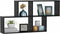 vidaXL - Wandschap - 100x18x53 - cm - bewerkt - hout - zwart