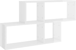 vidaXL - Wandschap - 100x18x53 - cm - spaanplaat - hoogglans - wit