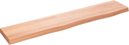 vidaXL - Wandschap - 100x20x4 - cm - behandeld - massief - eikenhout - lichtbruin