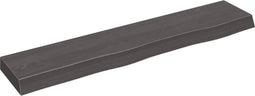 vidaXL - Wandschap - 100x20x6 - cm - behandeld - massief - eikenhout - donkerbruin