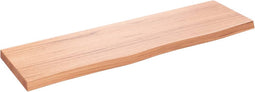 vidaXL - Wandschap - 100x30x(2-4)cm - behandeld - massief - eikenhout - lichtbruin