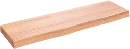 vidaXL - Wandschap - 100x30x(2-6)cm - behandeld - massief - eikenhout - lichtbruin