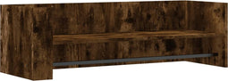 vidaXL - Wandschap - 100x35x30,5 - cm - bewerkt - hout - gerookt - eikenkleurig