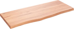 vidaXL - Wandschap - 100x40x(2-4)cm - behandeld - massief - eikenhout - lichtbruin