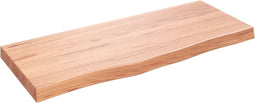 vidaXL - Wandschap - 100x40x(2-6)cm - behandeld - massief - eikenhout - lichtbruin