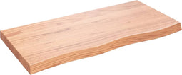 vidaXL - Wandschap - 100x50x(2-6)cm - behandeld - massief - eikenhout - lichtbruin