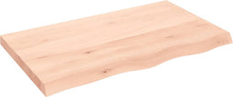 vidaXL - Wandschap - 100x60x(2-6) - cm - onbehandeld - massief - eikenhout