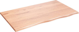 vidaXL - Wandschap - 100x60x2 - cm - behandeld - massief - eikenhout - lichtbruin