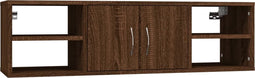 vidaXL - Wandschap - 102x30x29 - cm - bewerkt - hout - bruin - eikenkleur
