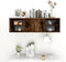 vidaXL - Wandschap - 102x30x29 - cm - bewerkt - hout - gerookt - eikenkleurig
