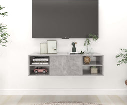 vidaXL - Wandschap - 102x30x29 - cm - spaanplaat - betongrijs