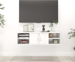 vidaXL - Wandschap - 102x30x29 - cm - spaanplaat - hoogglans - wit