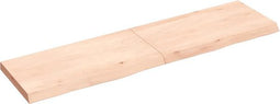 vidaXL - Wandschap - 120x30x(2-4) - cm - onbehandeld - massief - eikenhout