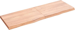 vidaXL - Wandschap - 120x40x(2-4)cm - behandeld - massief - eikenhout - lichtbruin