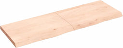 vidaXL - Wandschap - 120x40x(2-4) - cm - onbehandeld - massief - eikenhout