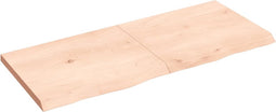 vidaXL - Wandschap - 120x50x(2-4) - cm - onbehandeld - massief - eikenhout