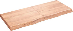 vidaXL - Wandschap - 120x50x(2-6)cm - behandeld - massief - eikenhout - lichtbruin