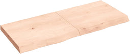 vidaXL - Wandschap - 120x50x(2-6) - cm - onbehandeld - massief - eikenhout