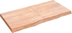 vidaXL - Wandschap - 120x60x(2-6)cm - behandeld - massief - eikenhout - lichtbruin