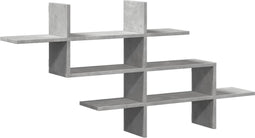 vidaXL - Wandschap - 124,5x18x60,5 - cm - bewerkt - hout - betongrijs