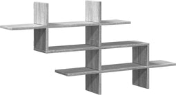 vidaXL - Wandschap - 124,5x18x60,5 - cm - bewerkt - hout - grijs - sonoma - eikenkleur