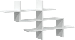 vidaXL - Wandschap - 124,5x18x60,5 - cm - bewerkt - hout - wit