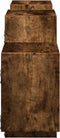 vidaXL - Wandschap - 129x18x42 - cm - bewerkt - hout - gerookt - eikenkleurig