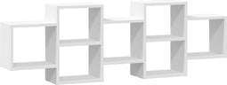 vidaXL - Wandschap - 129x18x42 - cm - bewerkt - hout - wit
