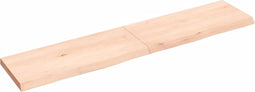 vidaXL - Wandschap - 140x30x(2-4) - cm - onbehandeld - massief - eikenhout