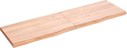 vidaXL - Wandschap - 140x40x(2-4)cm - behandeld - massief - eikenhout - lichtbruin