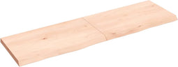 vidaXL - Wandschap - 140x40x(2-4) - cm - onbehandeld - massief - eikenhout