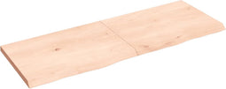 vidaXL - Wandschap - 140x50x(2-4) - cm - onbehandeld - massief - eikenhout
