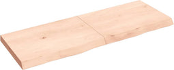 vidaXL - Wandschap - 140x50x(2-6) - cm - onbehandeld - massief - eikenhout